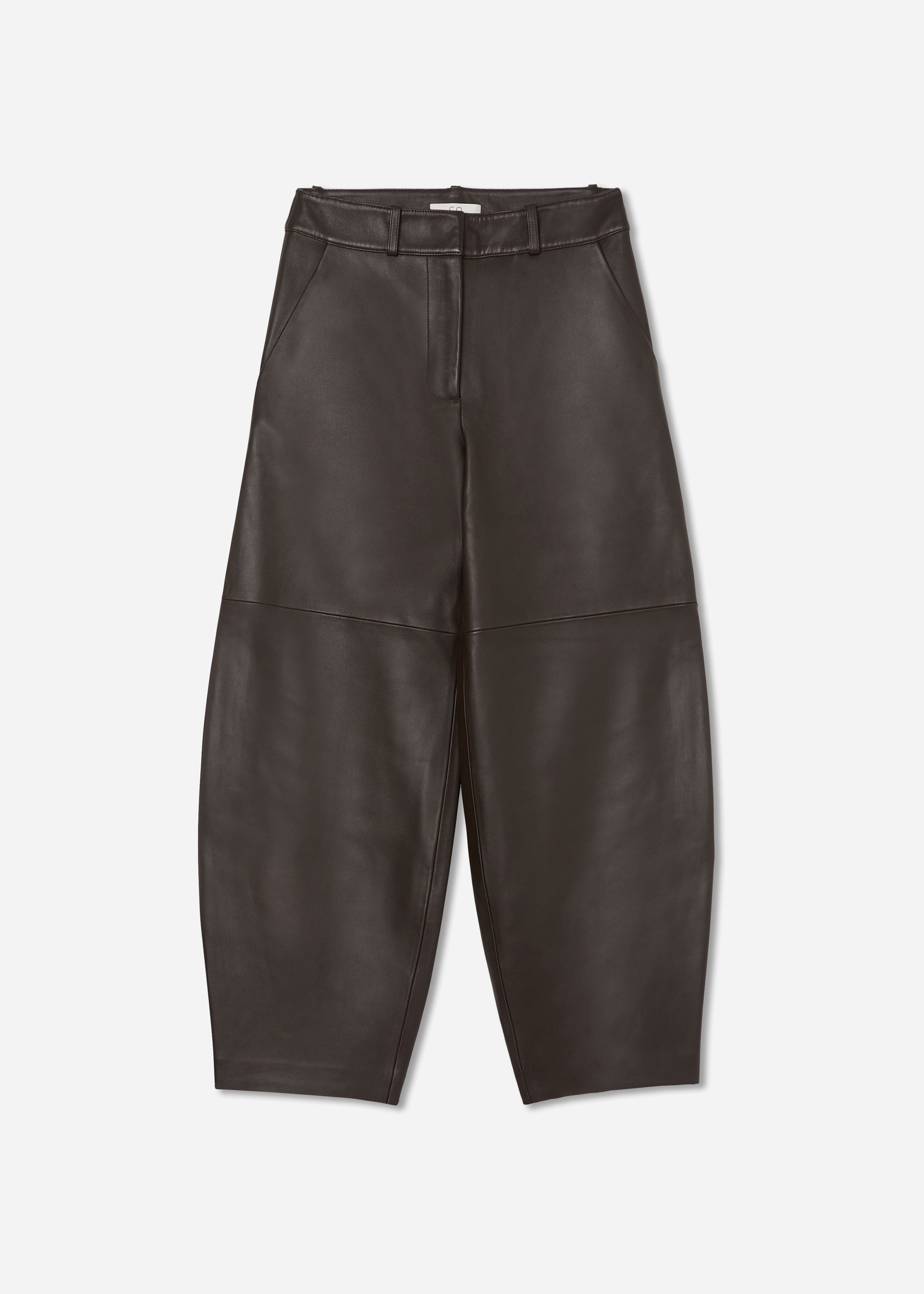 Cropped Leather Trouser - Chocolate