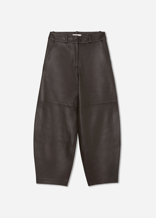 Cropped Leather Trouser - Chocolate - CO