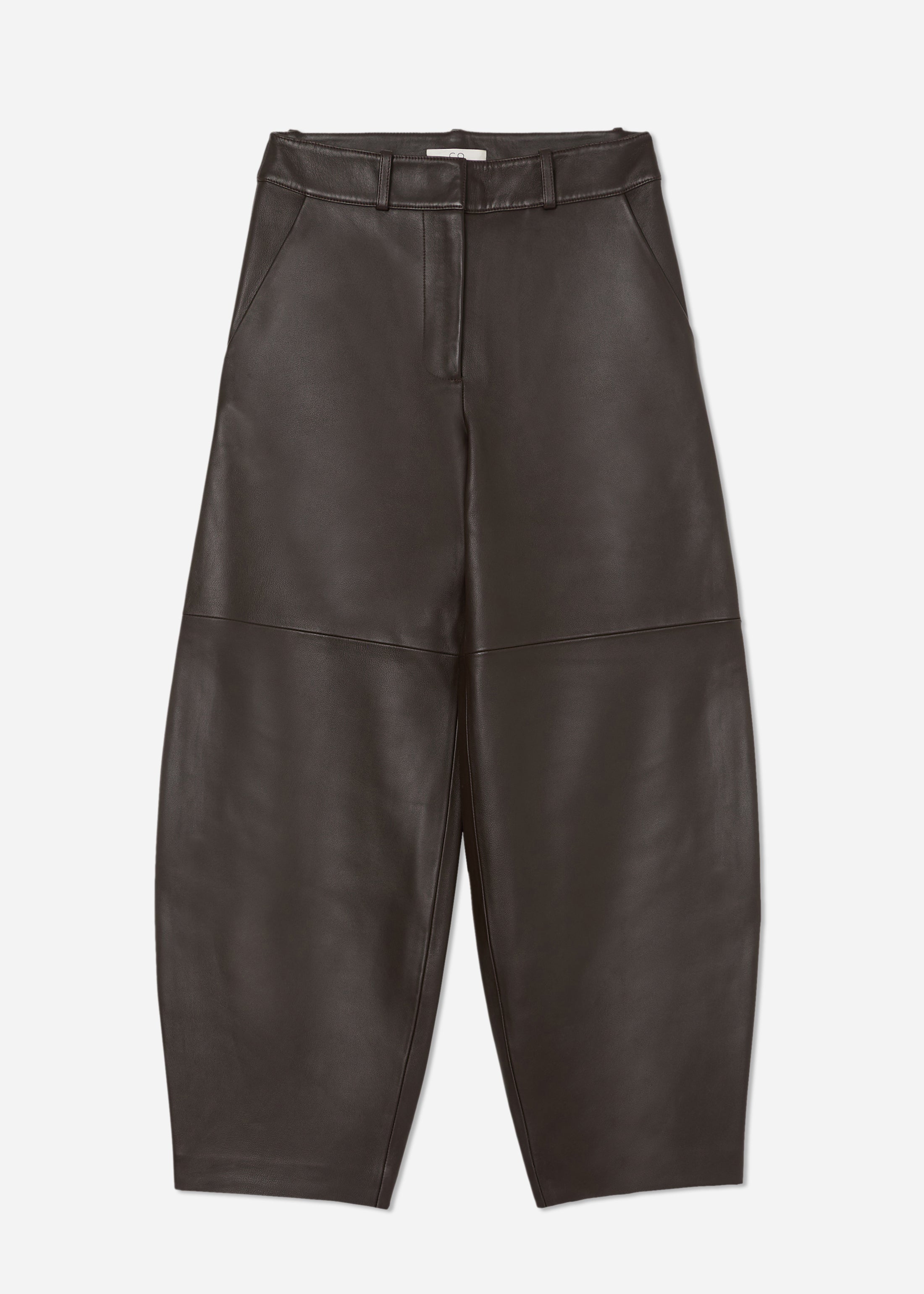 Cropped Leather Trouser - Chocolate