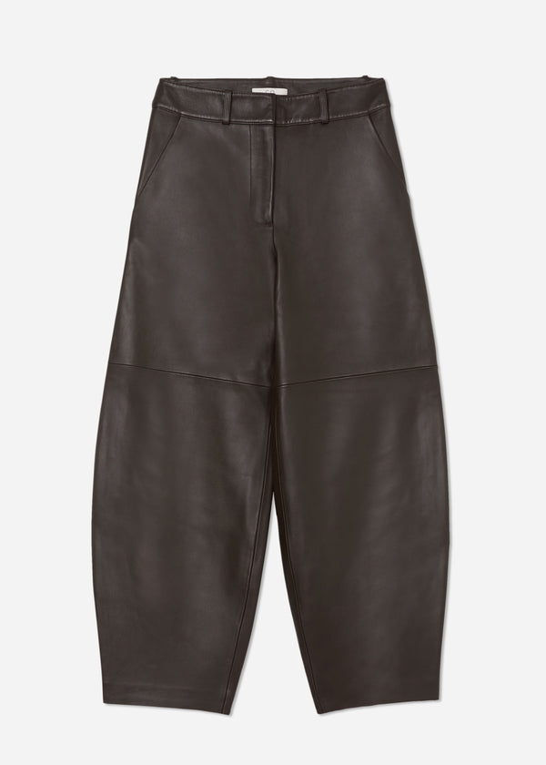 Cropped Leather Trouser - Chocolate - CO