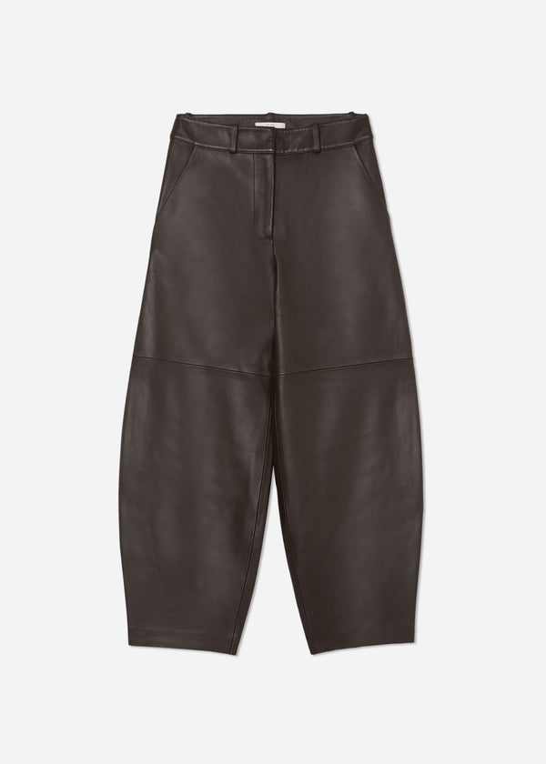 Cropped Leather Trouser - Chocolate - CO