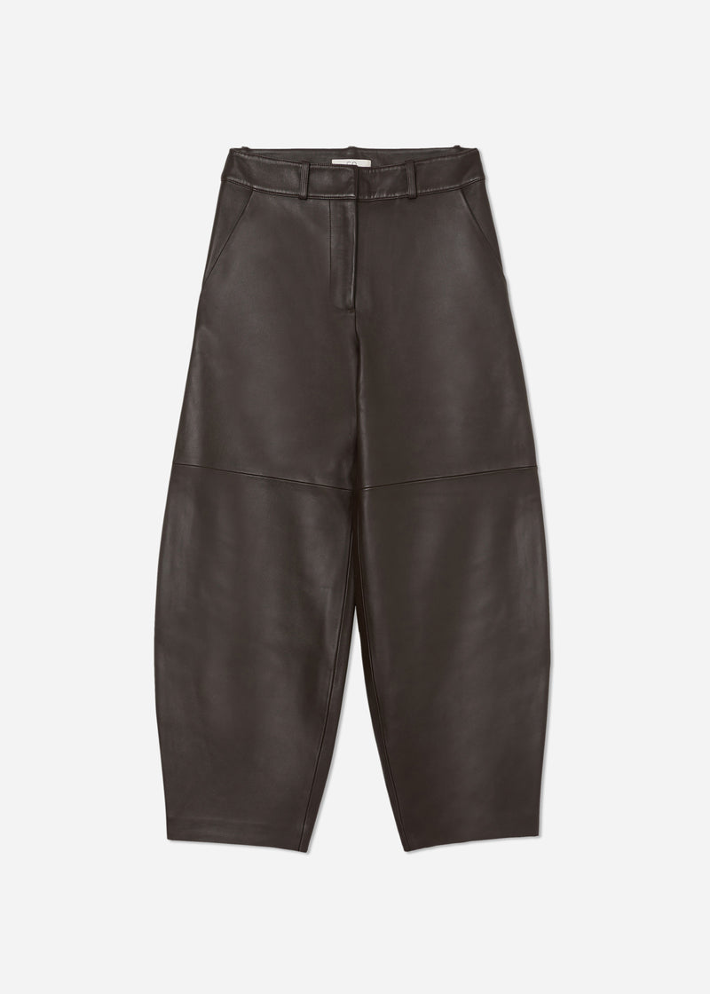 Cropped Leather Trouser - Chocolate - CO