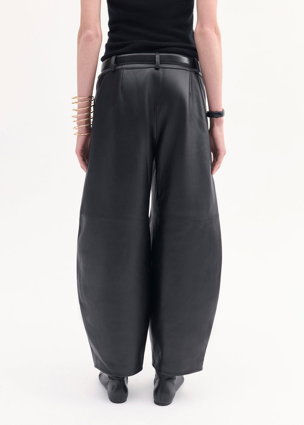 Cropped Leather Trouser - Black - CO