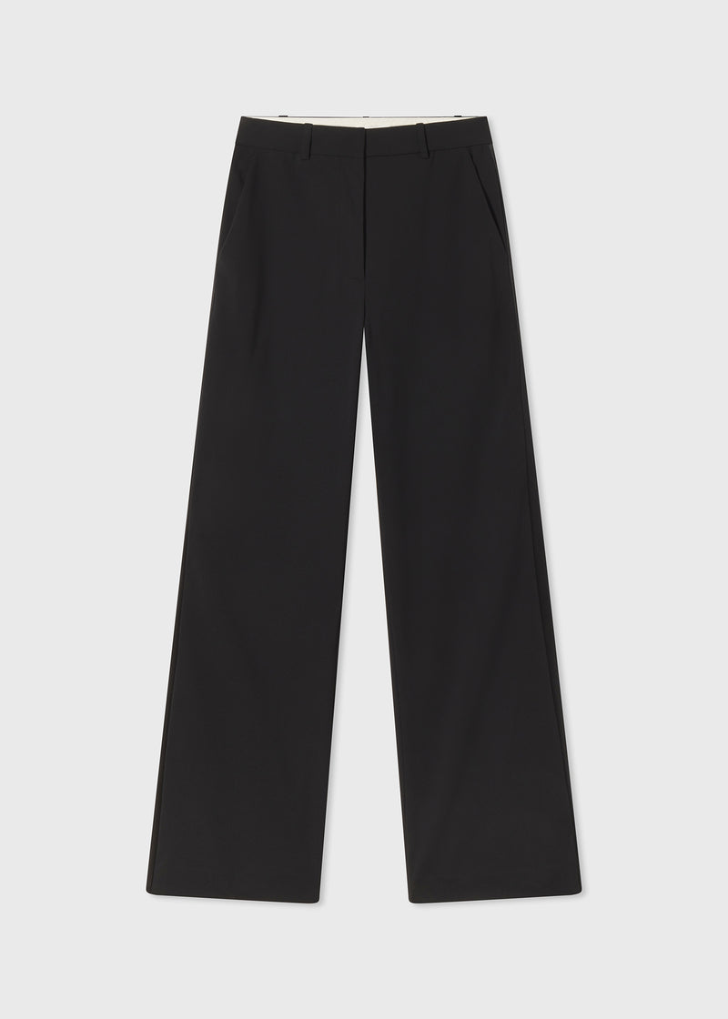 Tuxedo Pant in Wool and SIlk - Black - CO