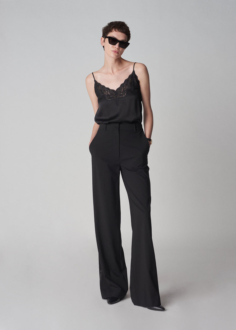 Tuxedo Pant in Wool and SIlk - Black - CO