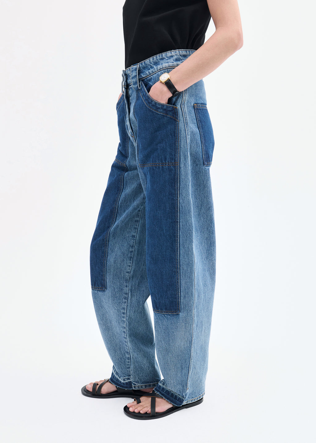 Patchwork Pant in Denim - Indigo - CO