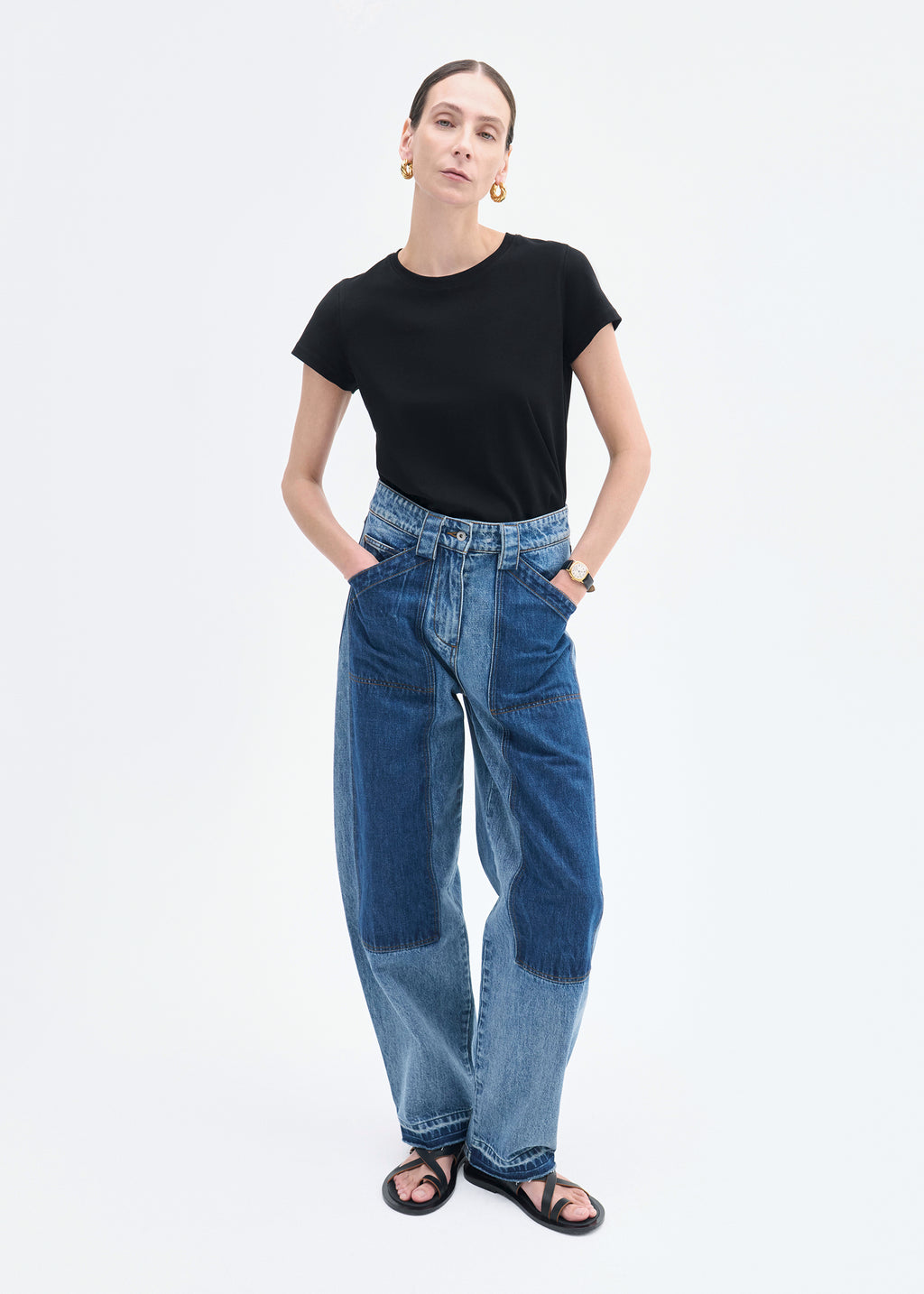 Patchwork Pant in Denim - Indigo - CO