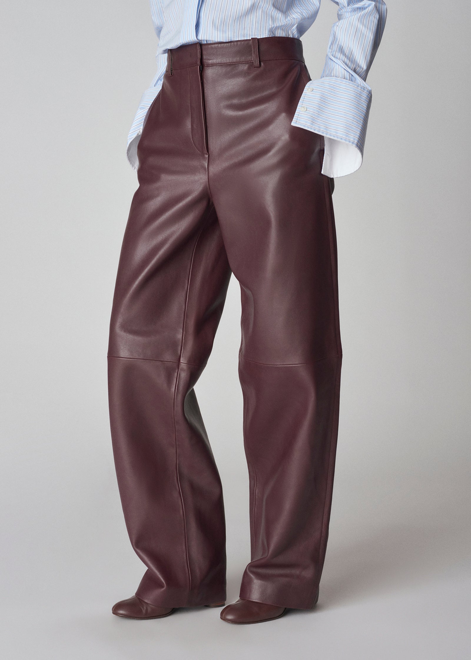 Leather Cigar Trouser - Bordeaux