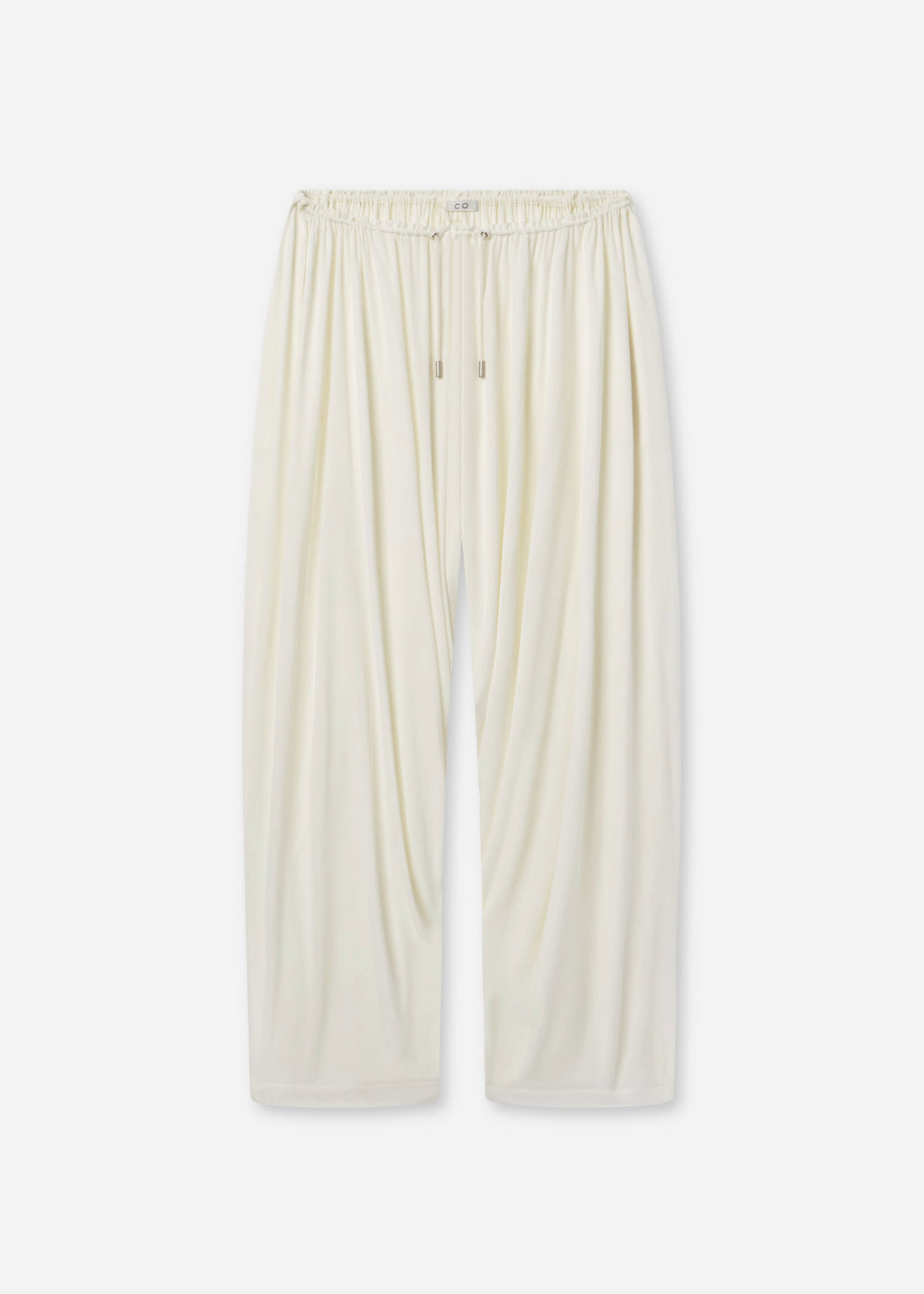 Elasticated Waist Gathered Pant in Viscose - Ivory - CO