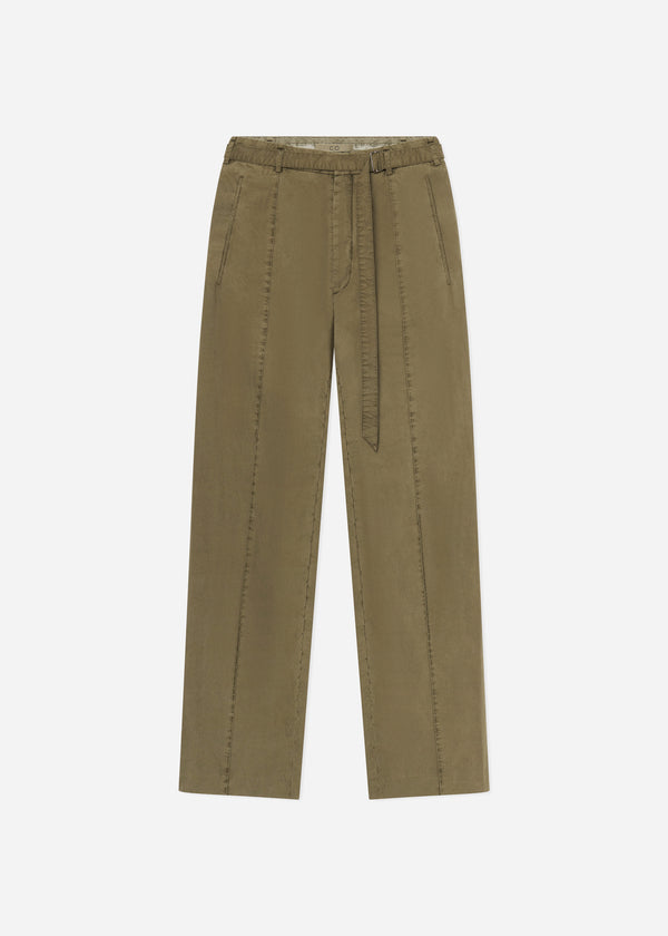 Drop Waist Pant in Cotton Twill - Olive - CO