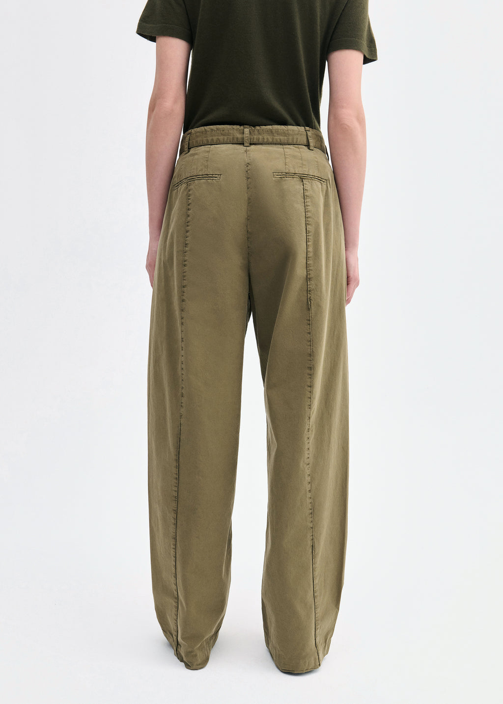 Drop Waist Pant in Cotton Twill - Olive - CO