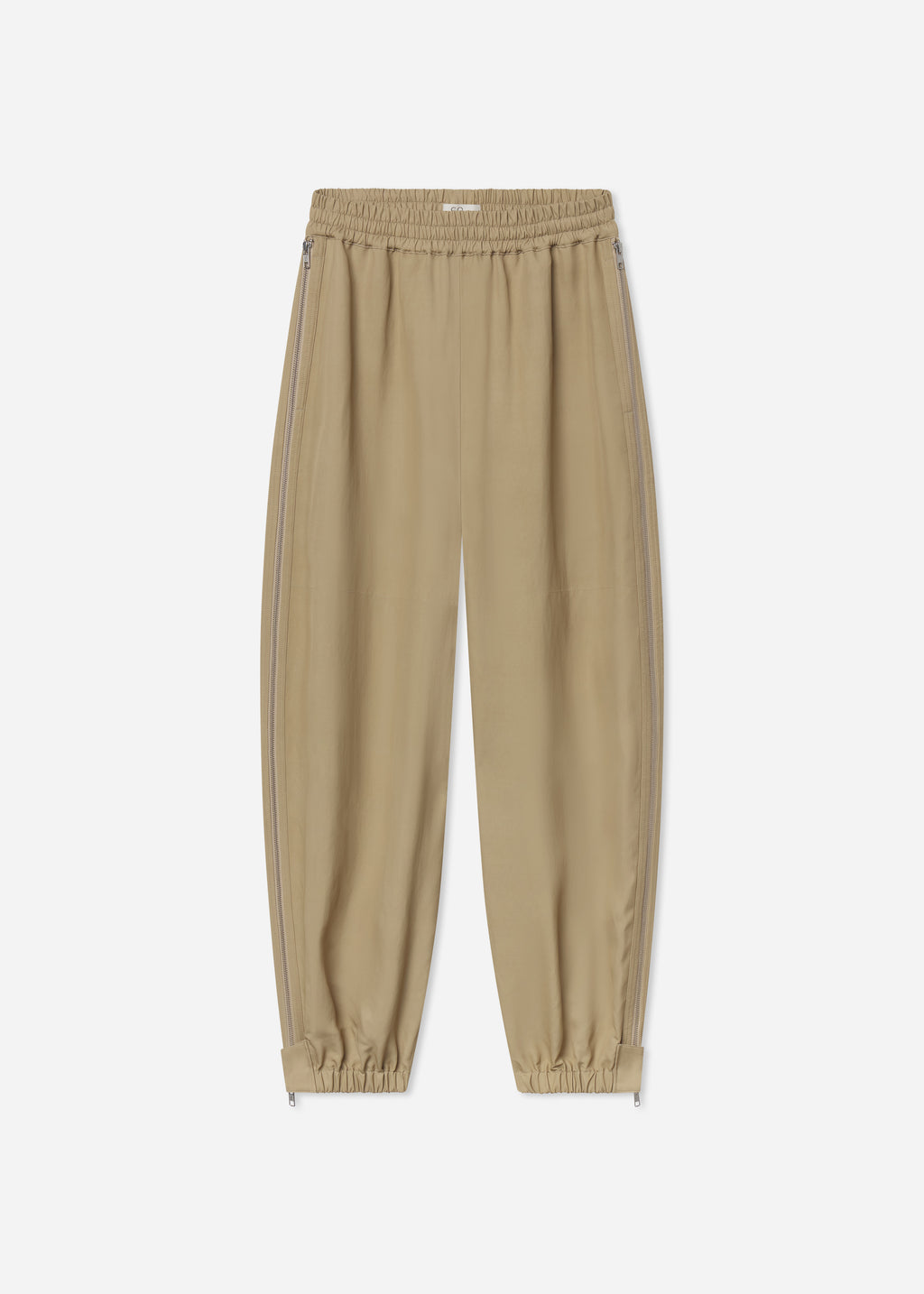 Articulated Vented Pant in Silk Viscose - Khaki - CO