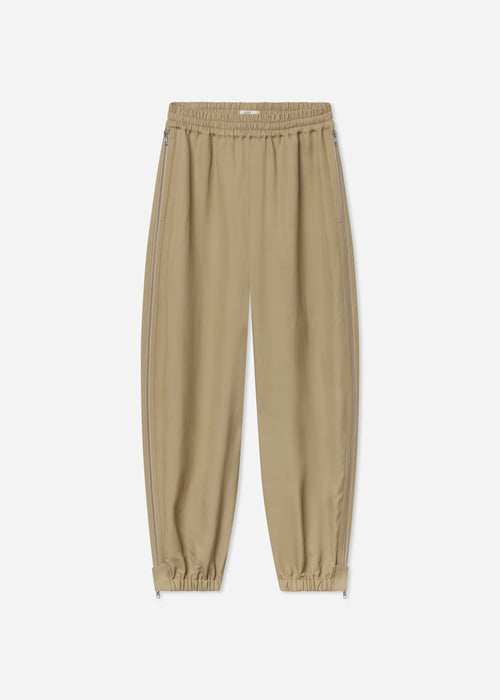 Articulated Vented Pant in Silk Viscose - Khaki, image 4 of 4