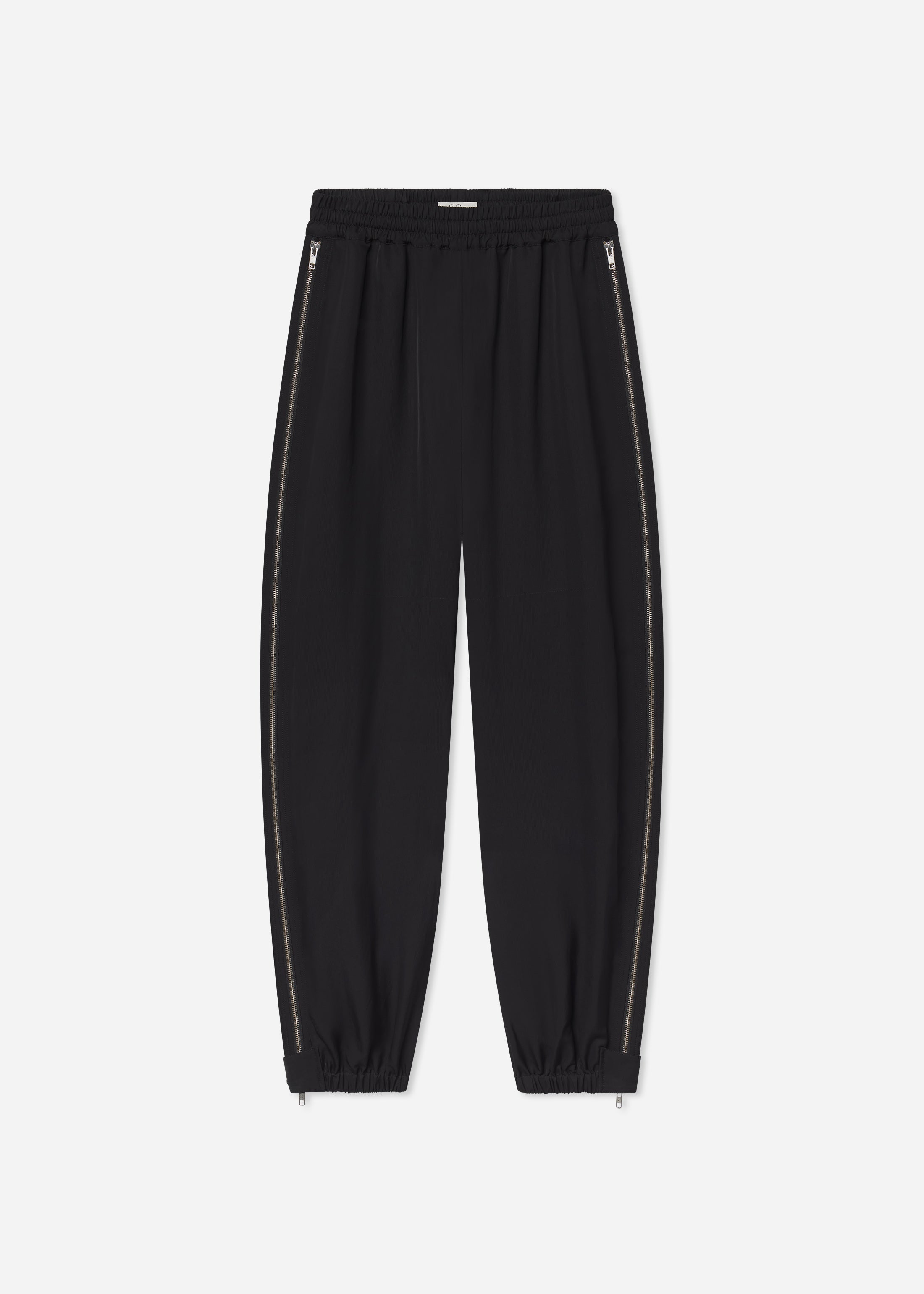 Articulated Vented Pant in Silk Viscose - Black