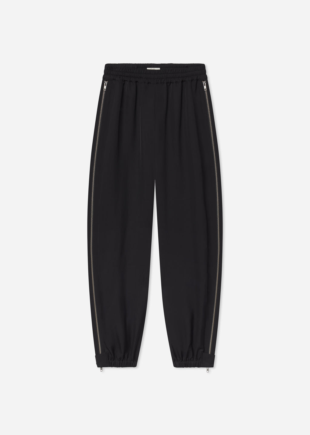 Articulated Vented Pant in Silk Viscose - Black - CO
