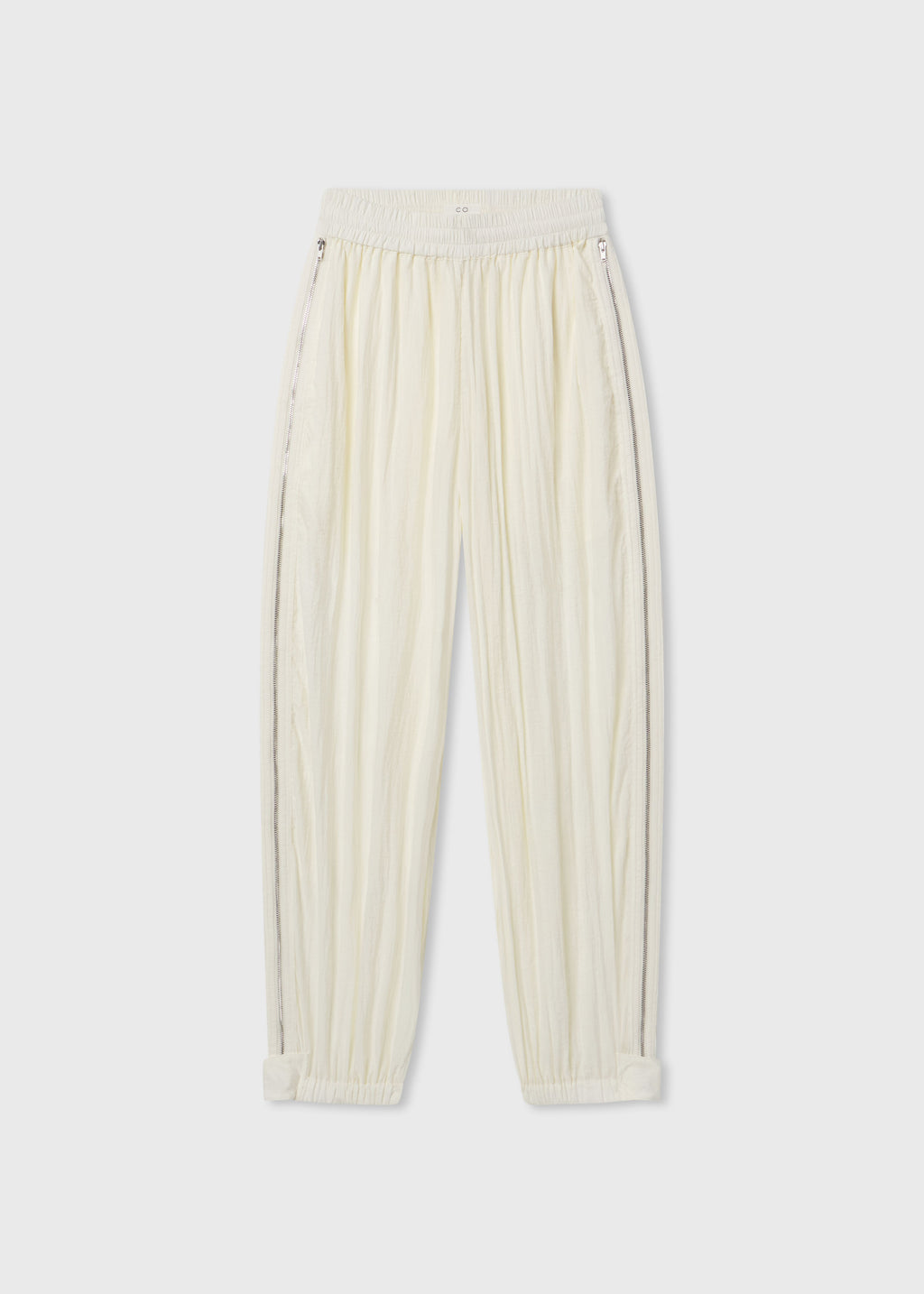 Articulated Vented Pant in Wrinkled Nylon - Milk - CO