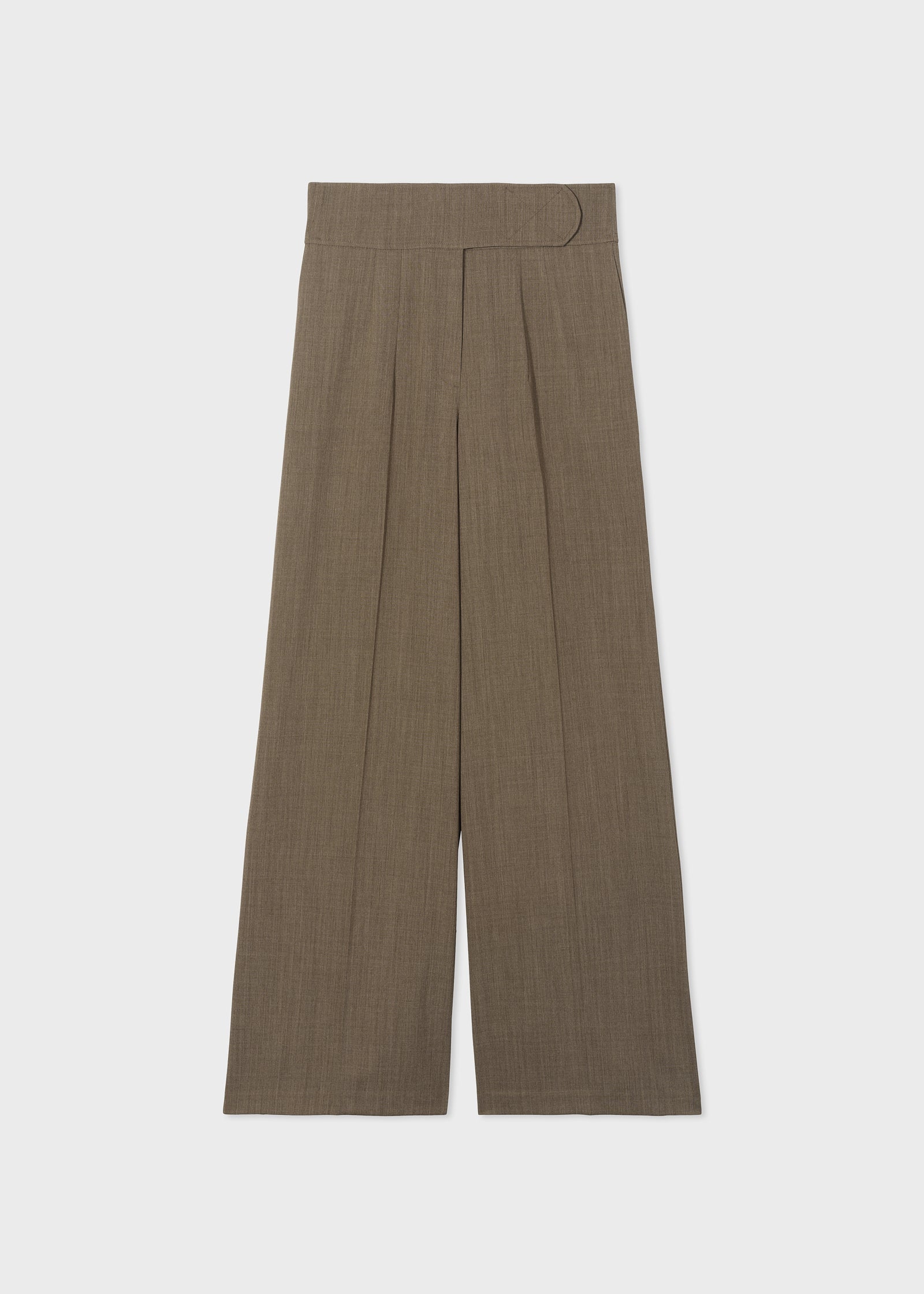 High Waist Trouser with Wide Belt - Brown