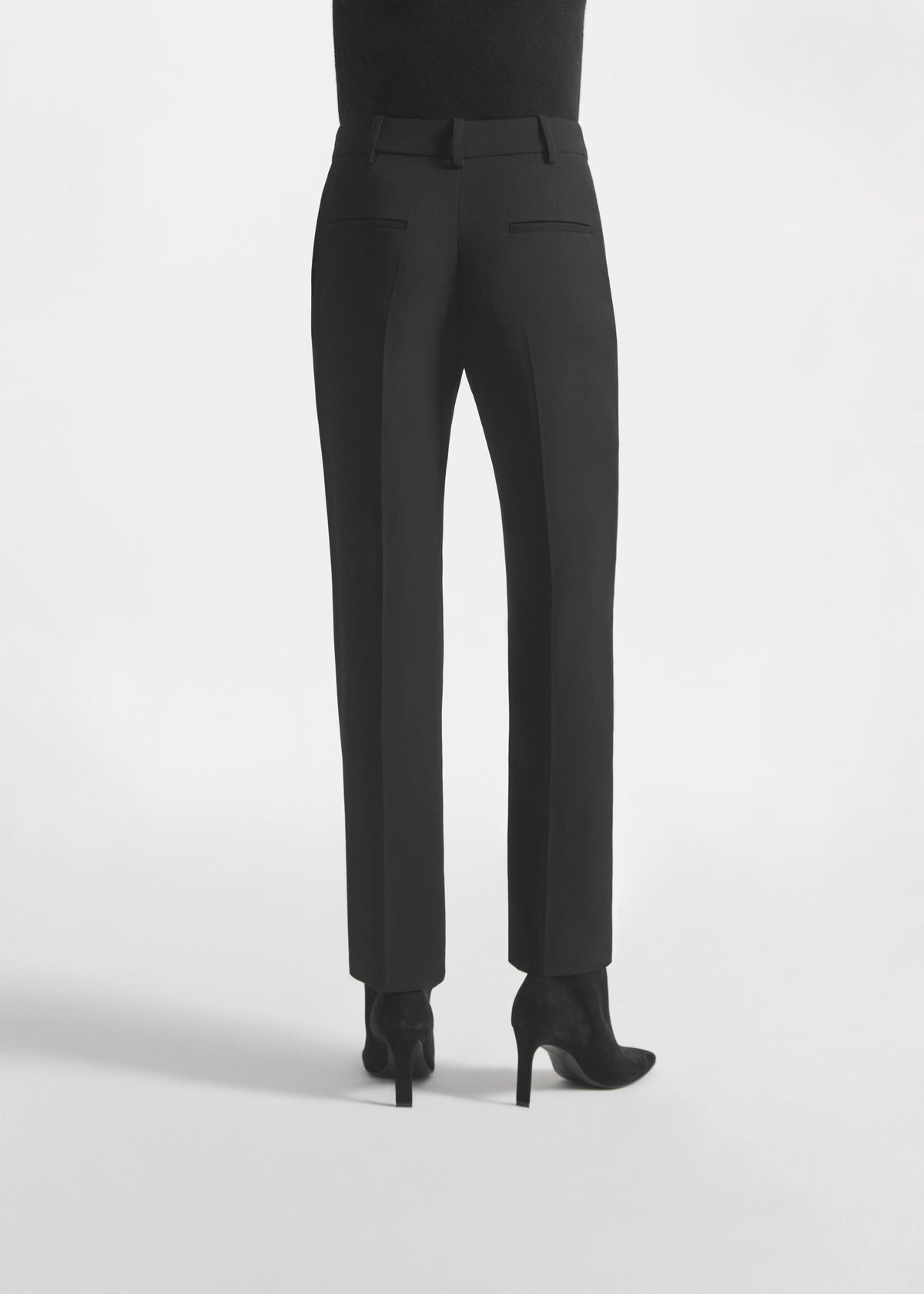 Cigarette Trouser in Crepe - Black, image 2 of 5