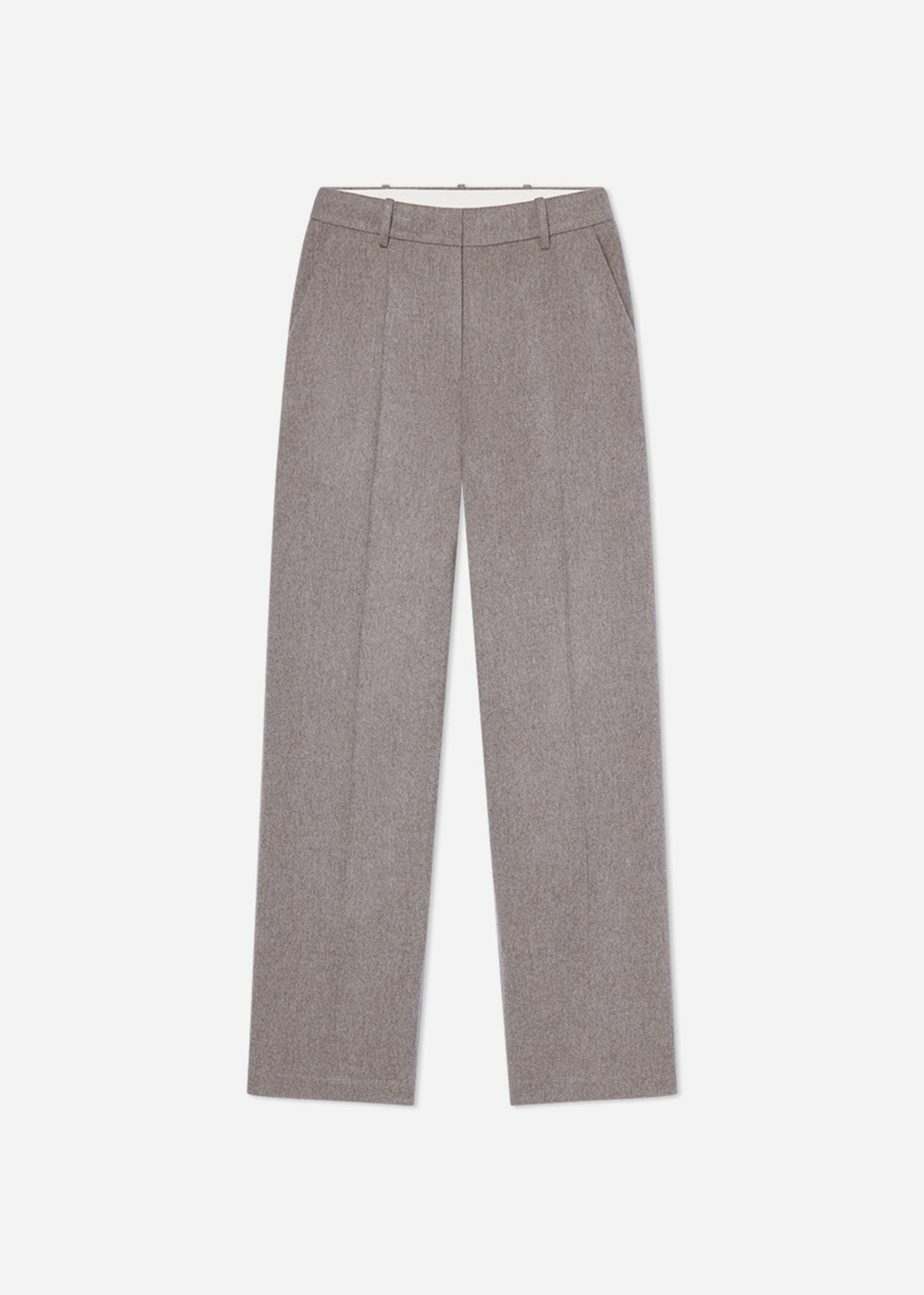 Tailored Straight Pant in Wool Cashmere - Oatmeal - CO