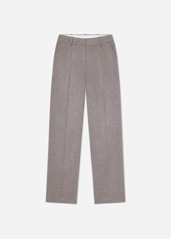 Tailored Straight Pant in Wool Cashmere - Oatmeal - CO