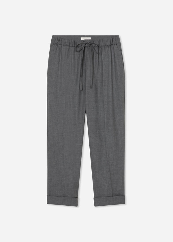 Turn Up Cuff Jogger in Melange Wool - Grey Melange - CO