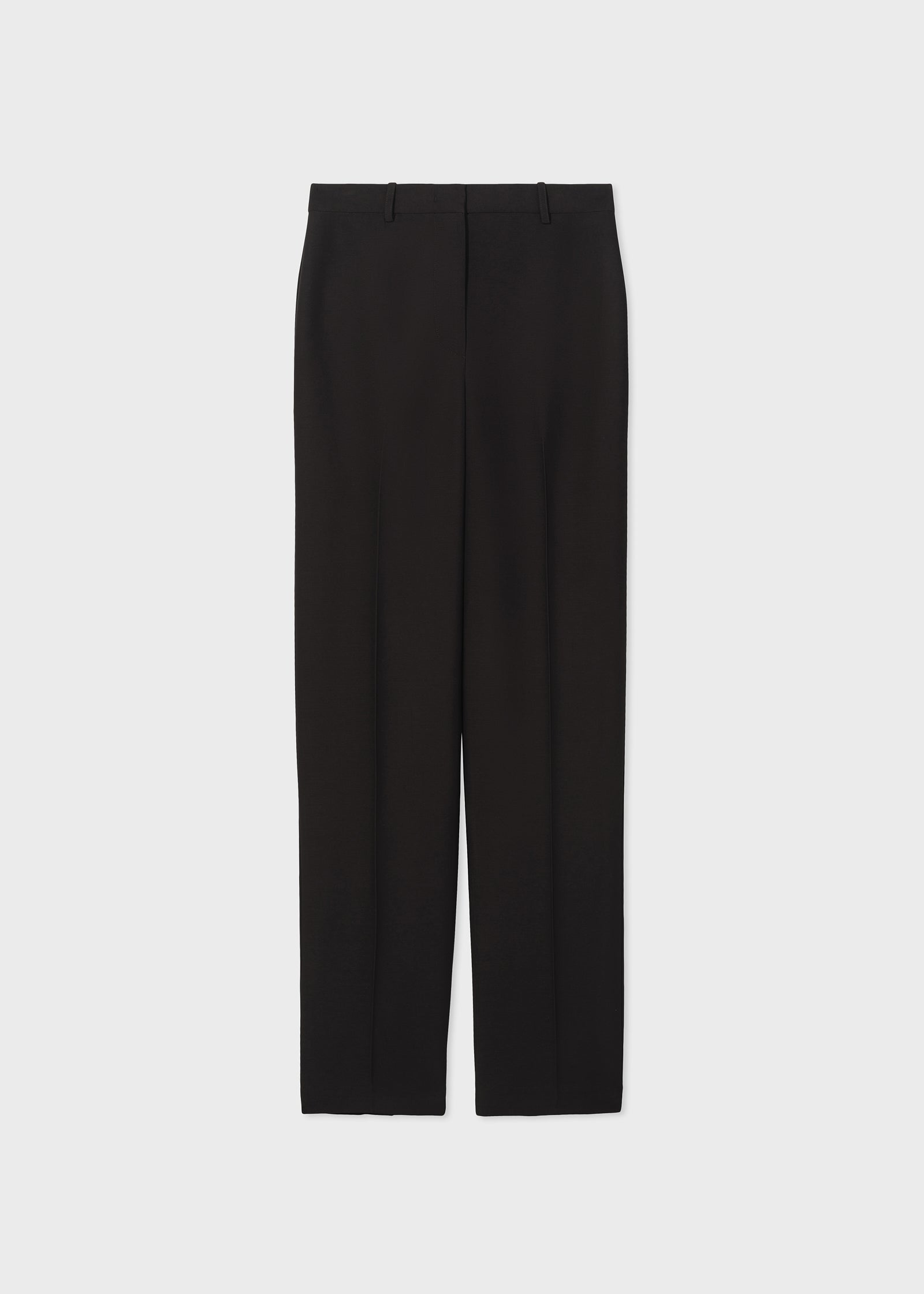 Straight Vented Pant in Faille - Black