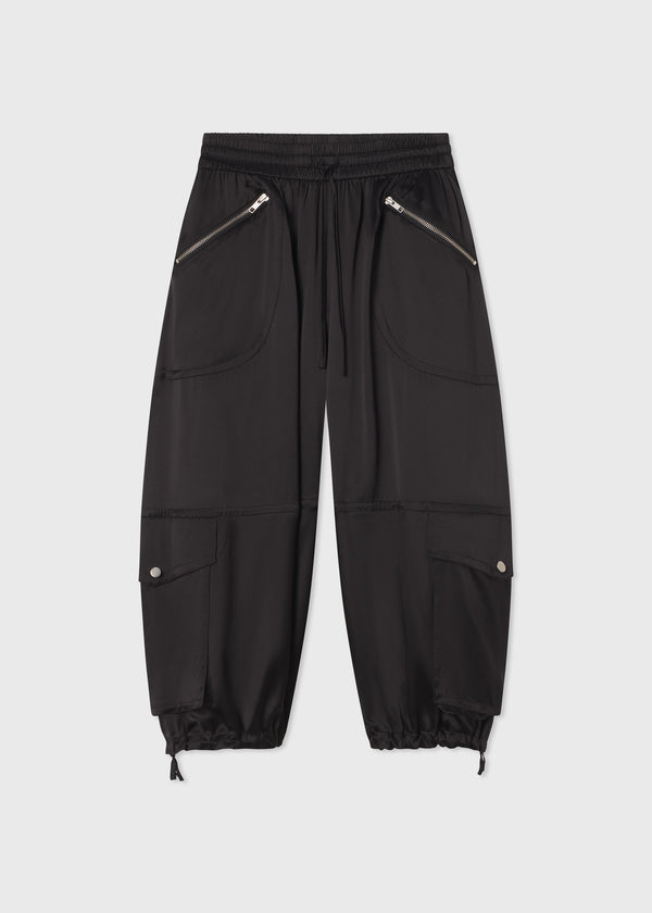 Braies Pant in Silk Charmeuse - Black - CO