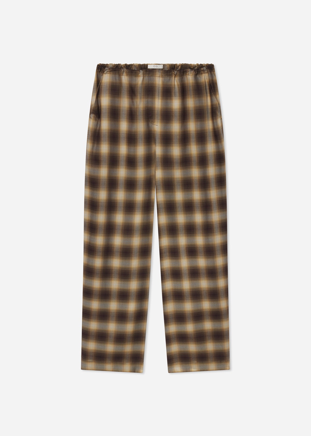 Drawstring Pant in Tencel Plaid - Brown Multi, image 4 of 4