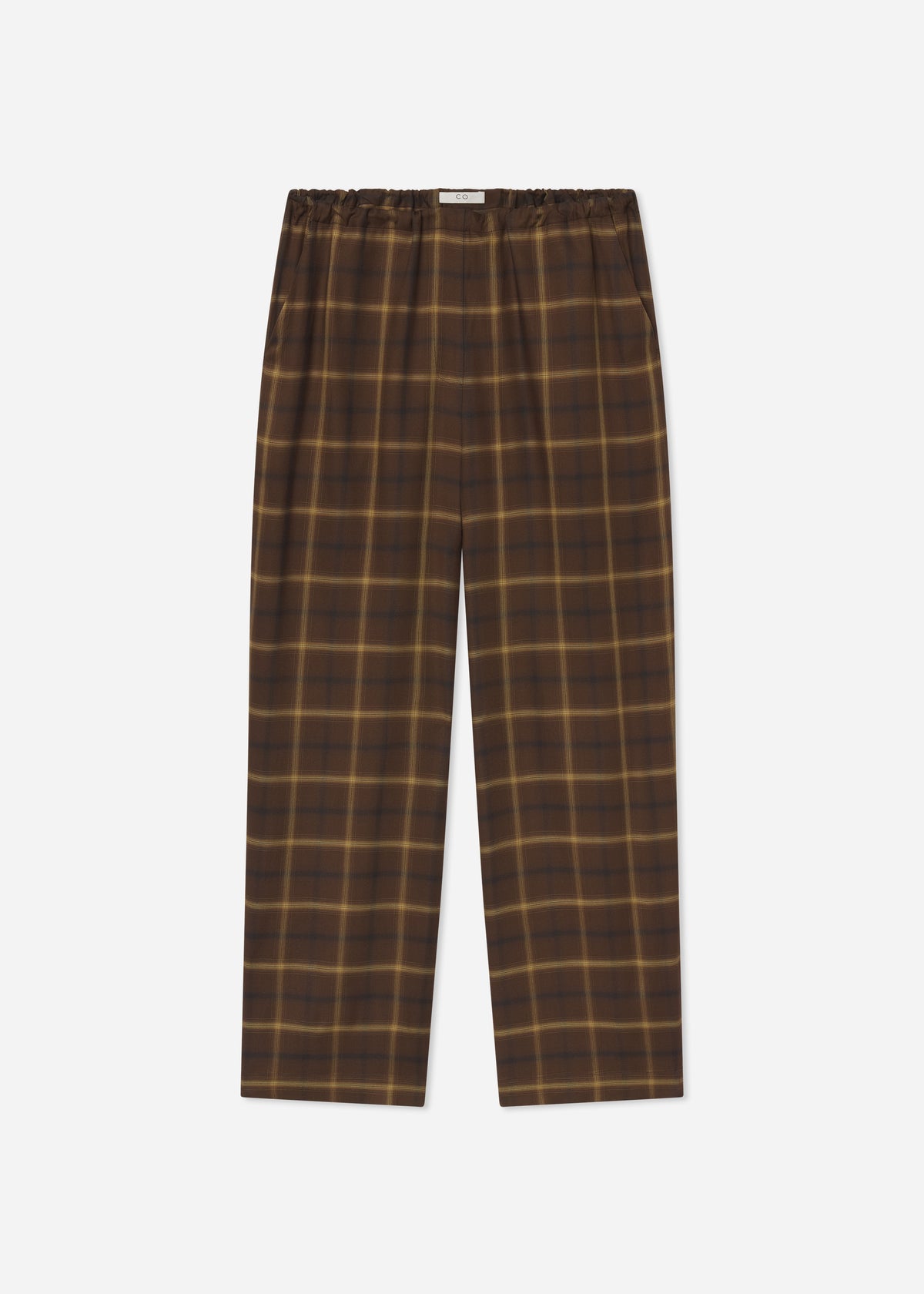 Drawstring Pant in Check Plaid - Chocolate, image 3 of 3