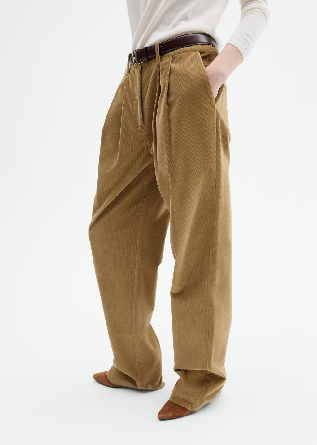 Corduroy Wide Leg Pant - Camel - CO