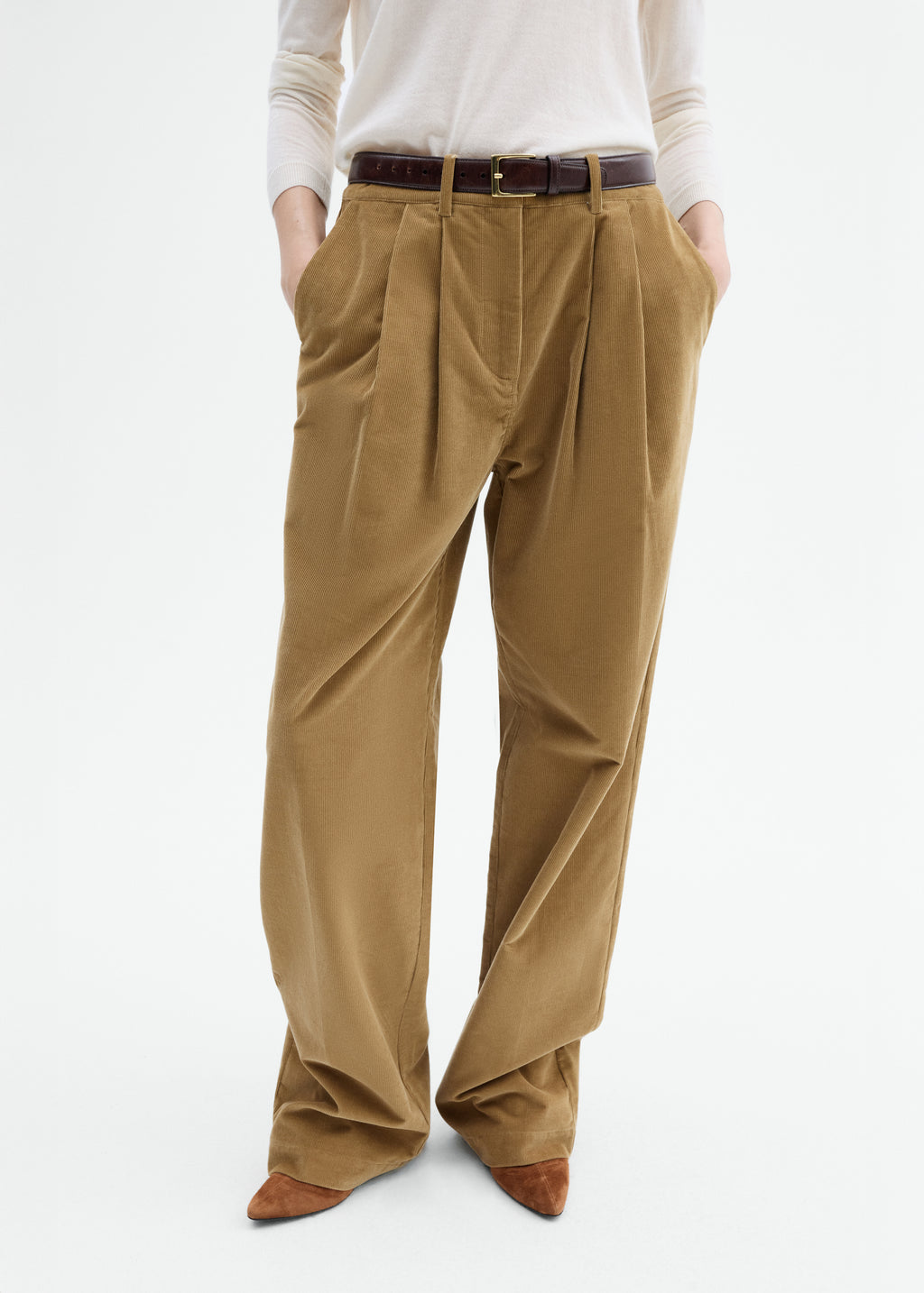 Corduroy Wide Leg Pant - Camel - CO