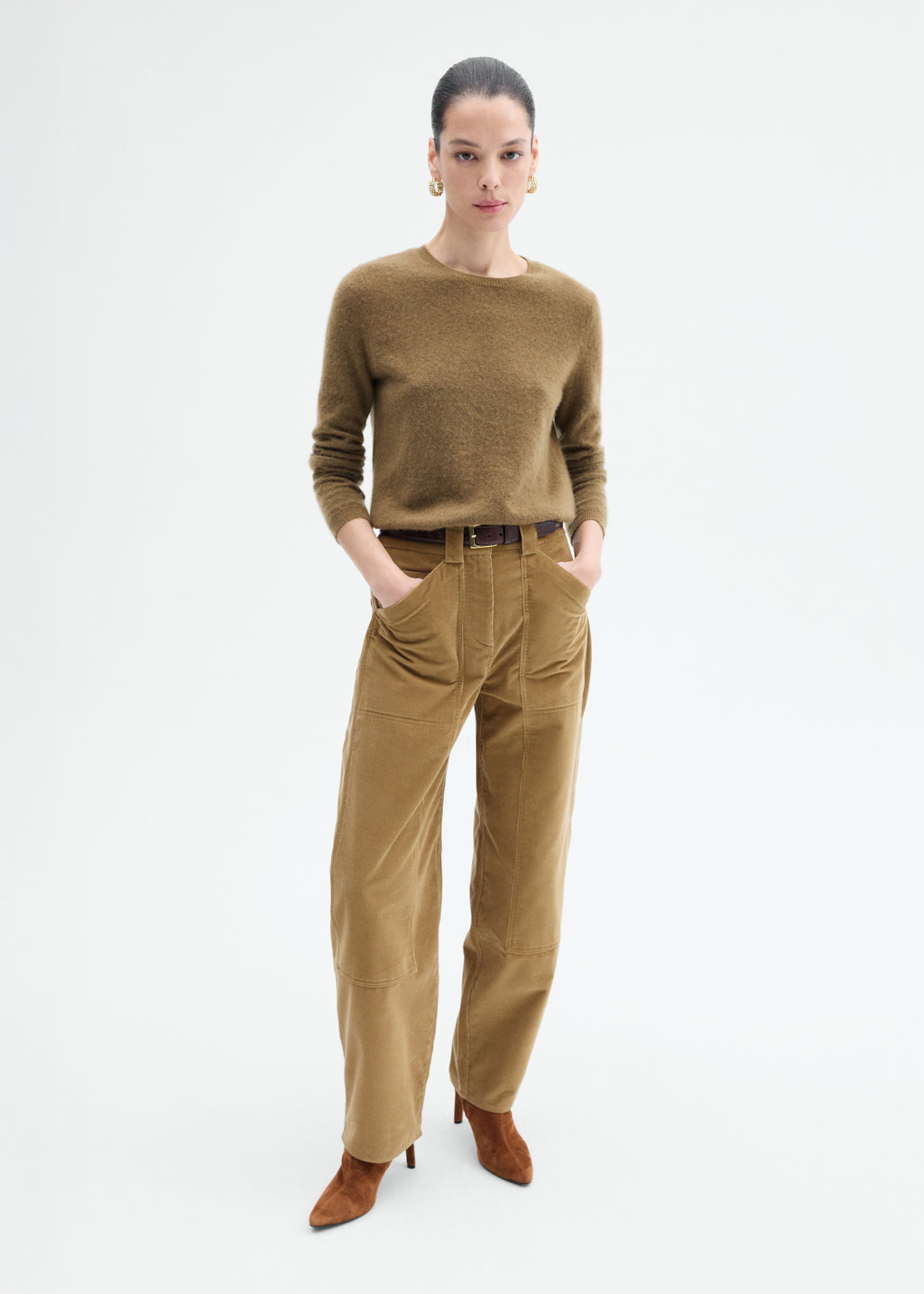 Corduroy Barrel Pant - Camel - CO