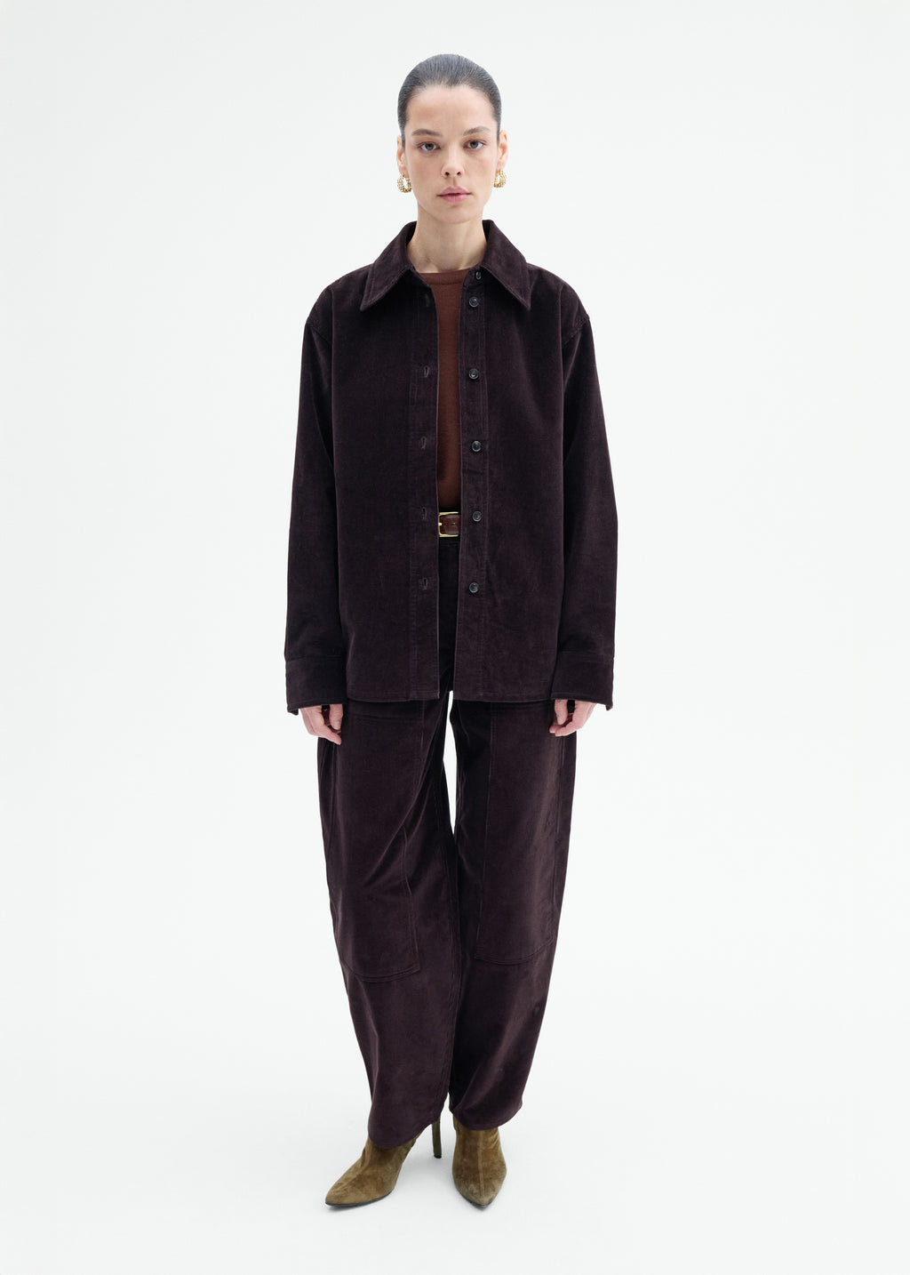 Corduroy Barrel Pant - Chocolate - CO