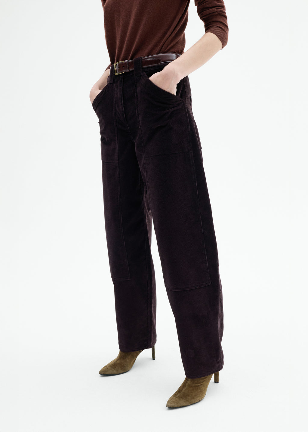 Corduroy Barrel Pant - Chocolate - CO