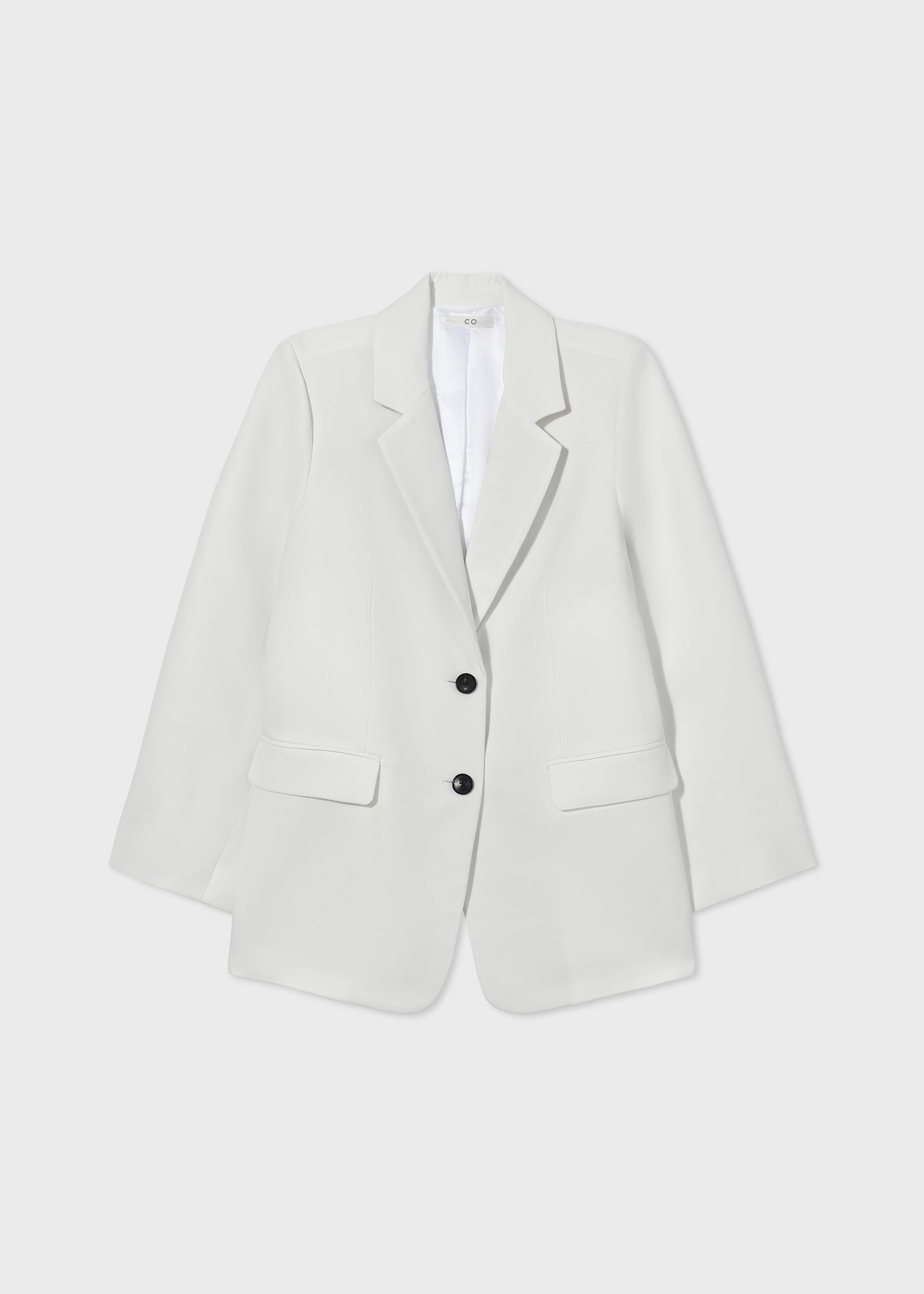 Oversized Blazer in Smooth Faille - Ivory