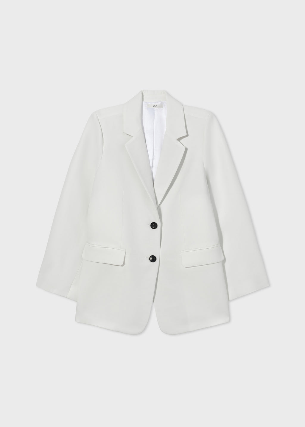 Oversized Blazer in Smooth Faille - Ivory - CO