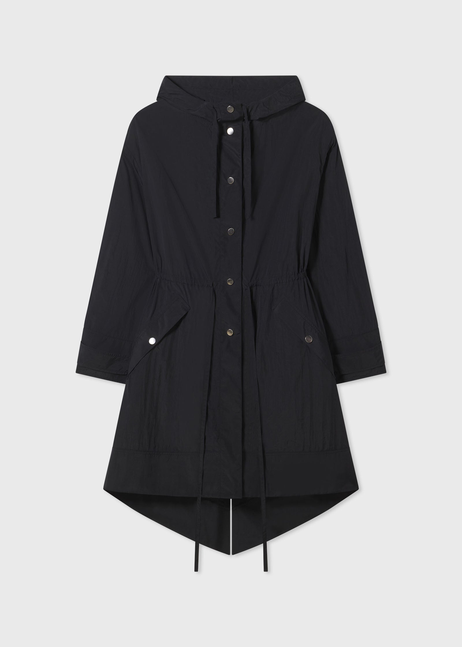 Hooded Parka in Nylon - Black - CO Collections