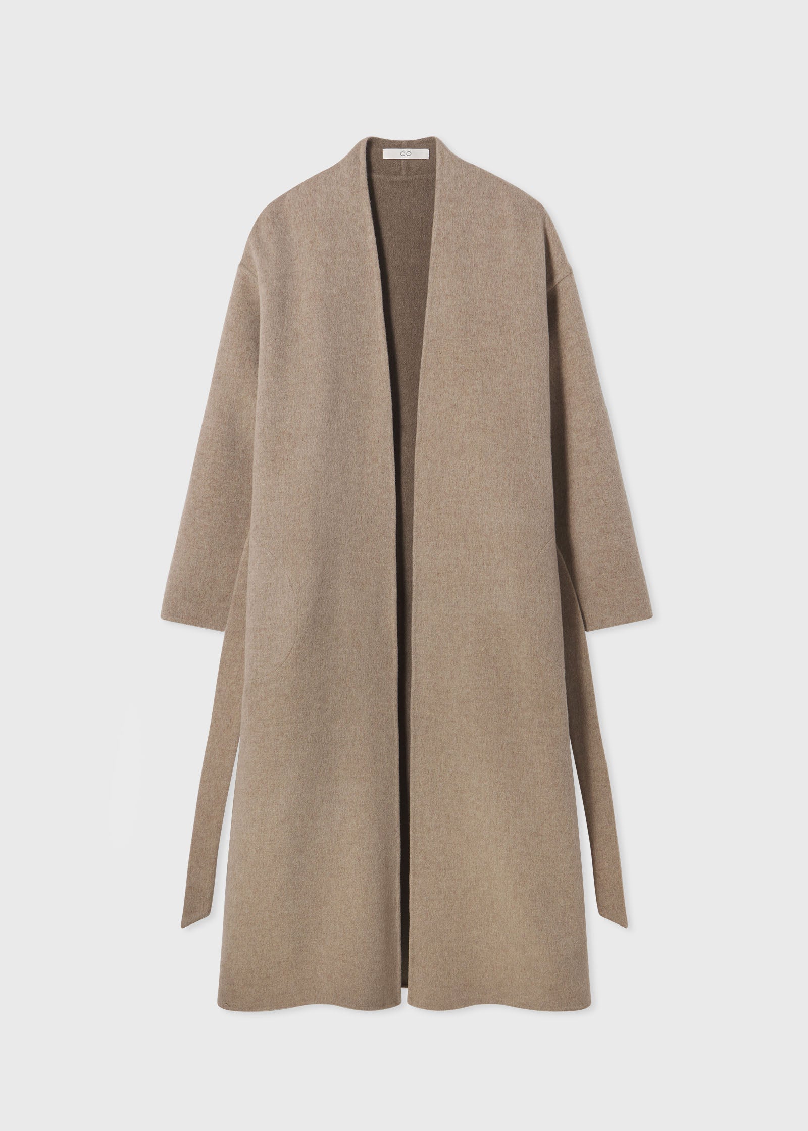 Wrap Coat in Wool Cashmere - Taupe - CO Collections