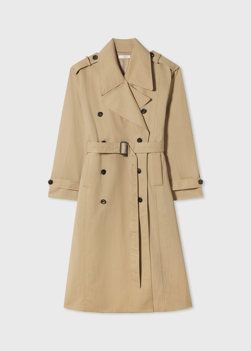 Oversized Trench in Cotton Twill - Camel - CO