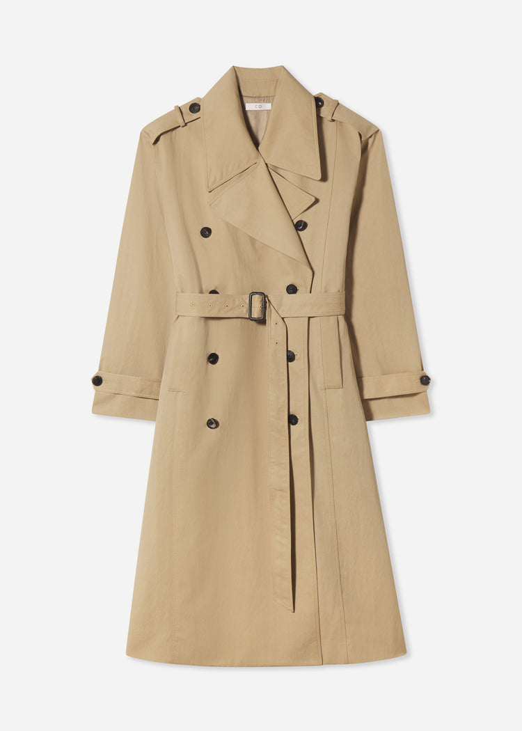 Oversized Trench in Cotton Twill - Camel, image 2 of 2