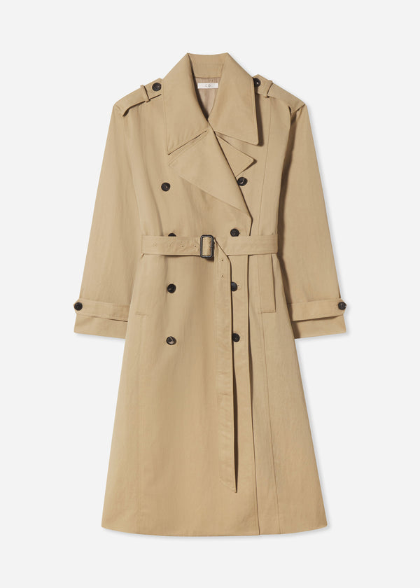 Oversized Trench in Cotton Twill - Camel - CO