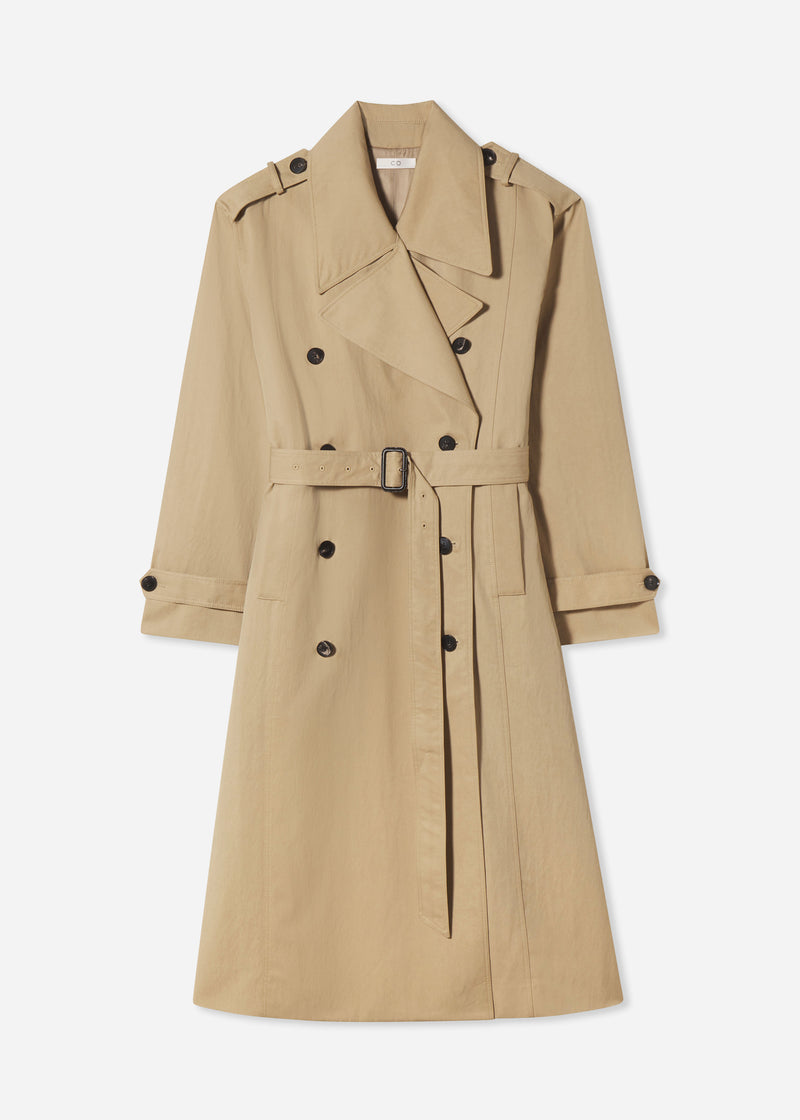 Oversized Trench in Cotton Twill - Camel - CO