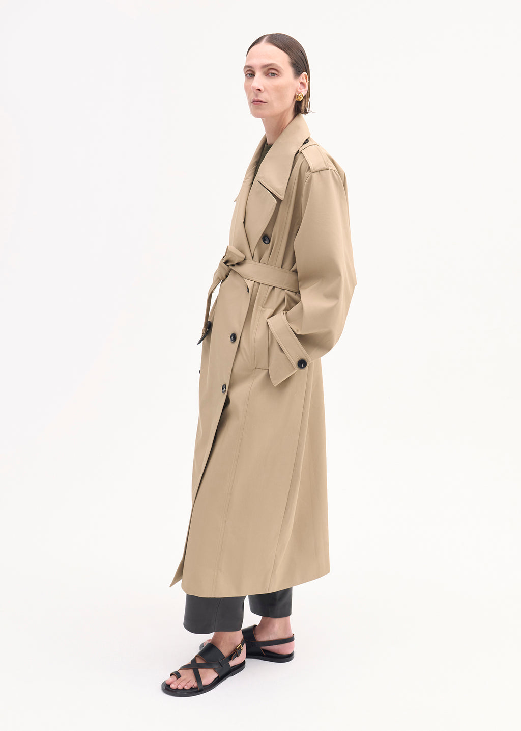 Oversized Trench in Cotton Twill - Camel - CO