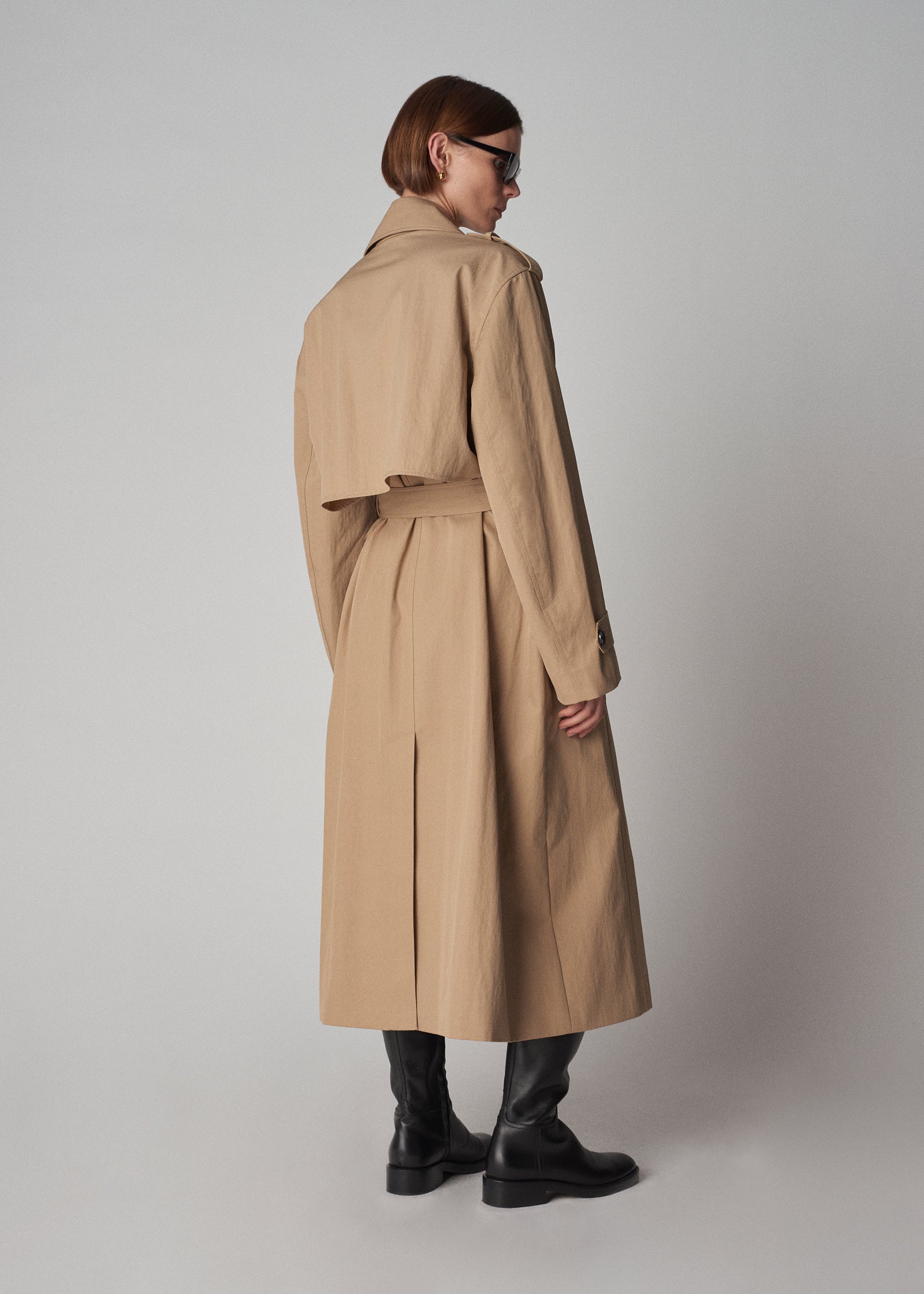 Oversized Trench in Cotton Twill - Camel - CO Collections