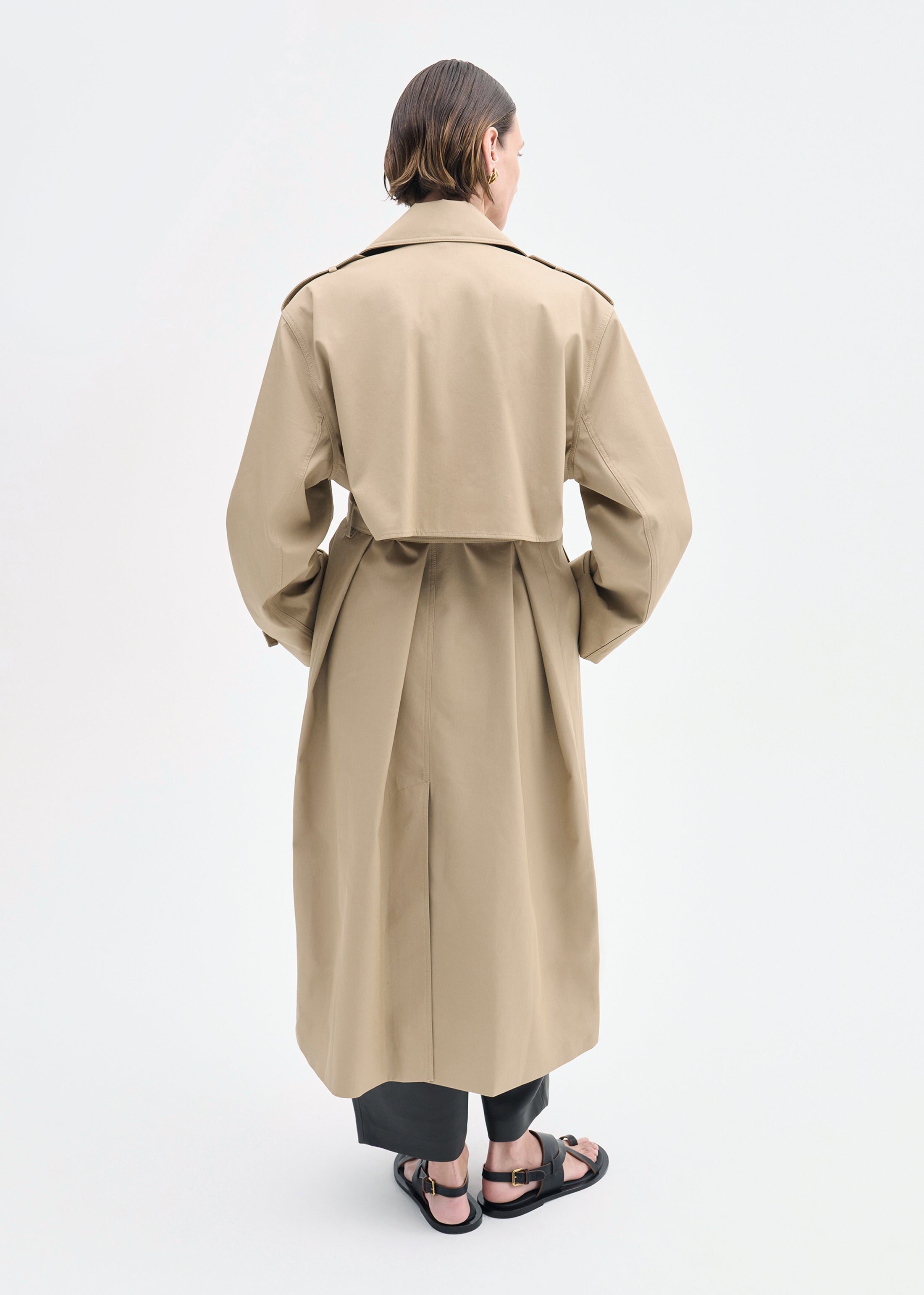 Oversized Trench in Cotton Twill - Camel | CO