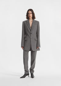 Relaxed Blazer in Wool Cashmere - Grey Melange