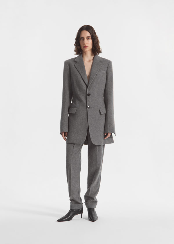 Relaxed Blazer in Wool Cashmere - Grey Melange, image 1 of 4
