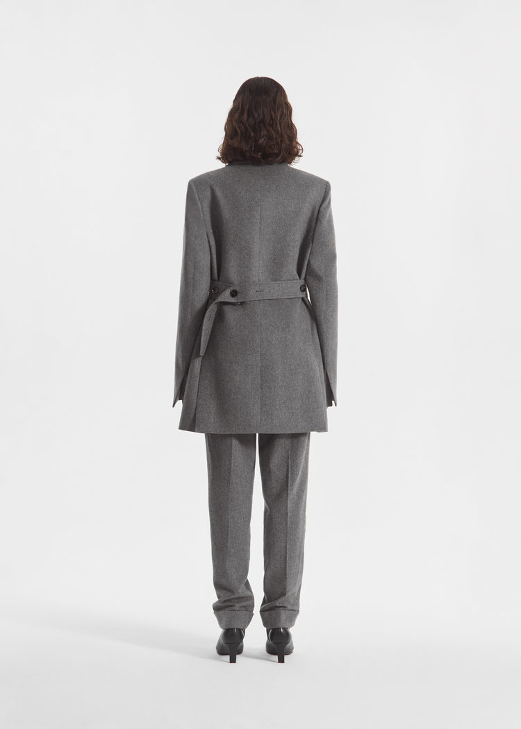 Relaxed Blazer in Wool Cashmere - Grey Melange, image 3 of 4