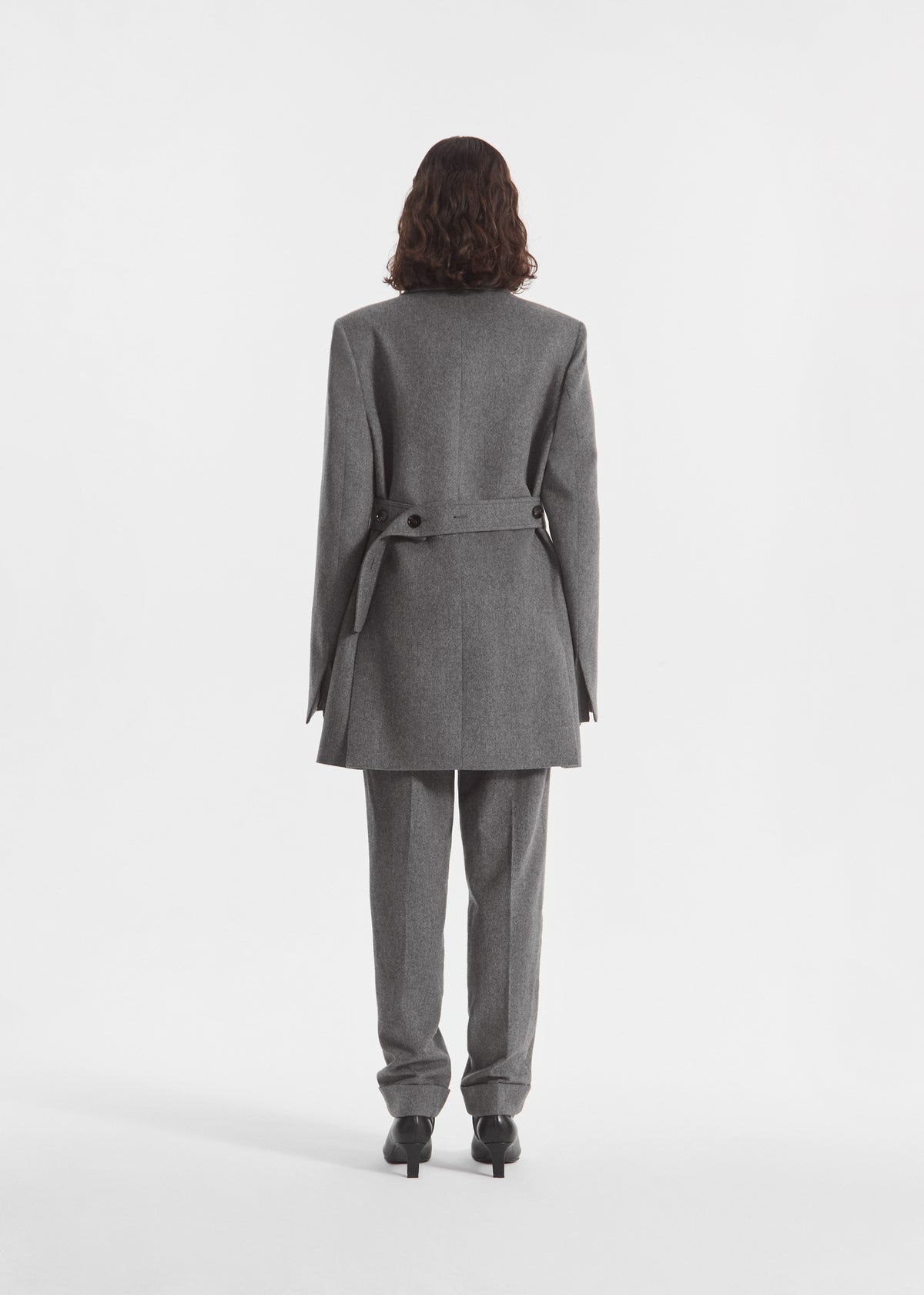 Relaxed Blazer in Wool Cashmere - Grey Melange, image 3 of 4