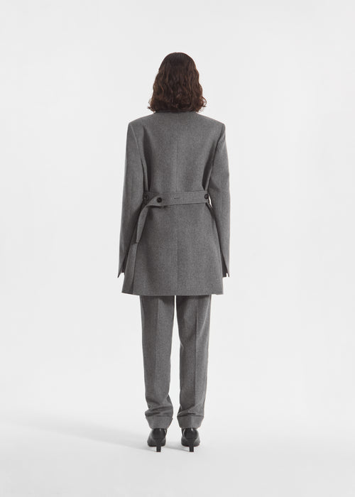 Relaxed Blazer in Wool Cashmere - Grey Melange, image 3 of 4
